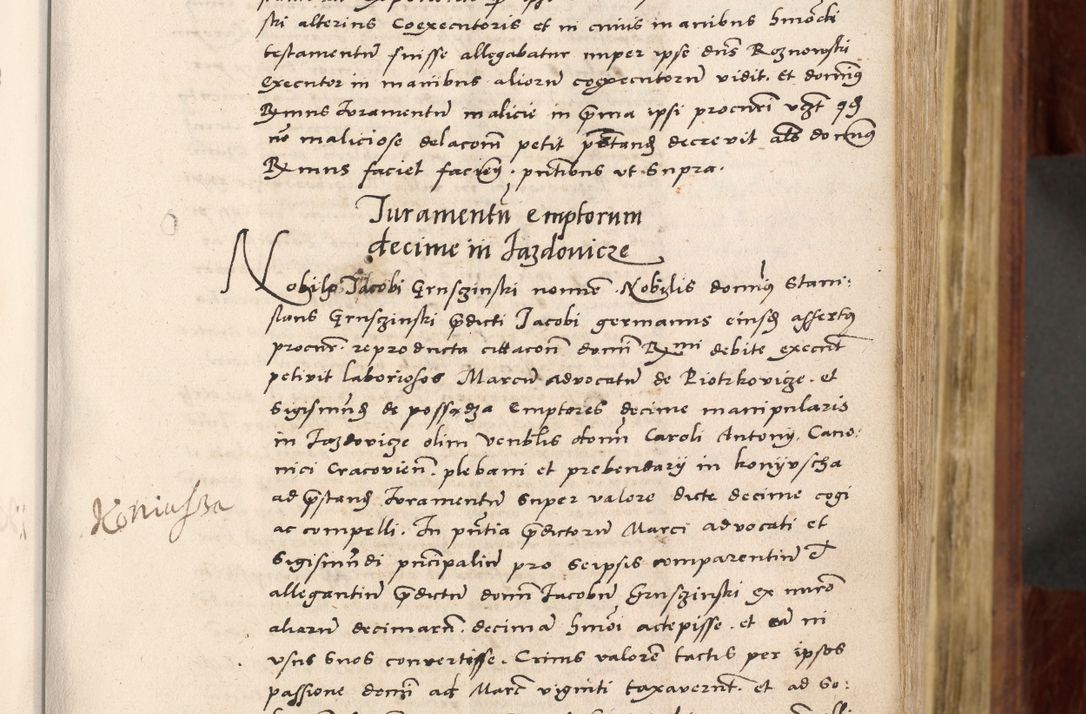 Zdjęcie nr 74 dla obiektu archiwalnego: Acta actorum coram R. D. Petro de Gamratis, nominati archiepiscopi Gnesnensis, episcopi Cracoviensis per annos 1541 et 1542 acticatorum, praesidente tunc curiase suae R. D. Bartholomaeo Gantkowski, canonico Cracoviensi, Posnaniensi cancellario, parochialis in Konopisca etc. rectore.
