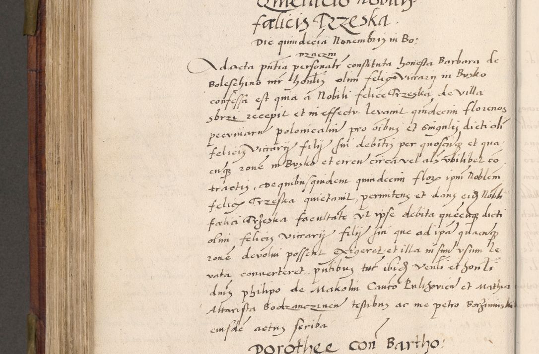Zdjęcie nr 593 dla obiektu archiwalnego: Acta actorum coram R. D. Petro de Gamratis, nominati archiepiscopi Gnesnensis, episcopi Cracoviensis per annos 1541 et 1542 acticatorum, praesidente tunc curiase suae R. D. Bartholomaeo Gantkowski, canonico Cracoviensi, Posnaniensi cancellario, parochialis in Konopisca etc. rectore.