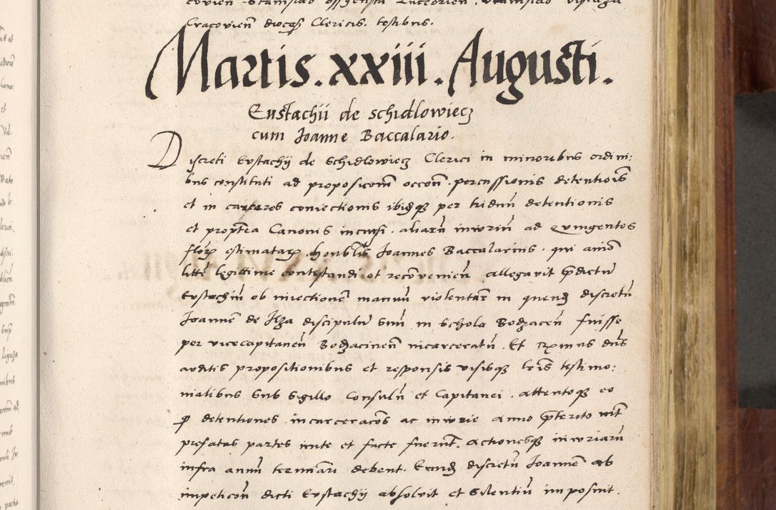 Zdjęcie nr 434 dla obiektu archiwalnego: Acta actorum coram R. D. Petro de Gamratis, nominati archiepiscopi Gnesnensis, episcopi Cracoviensis per annos 1541 et 1542 acticatorum, praesidente tunc curiase suae R. D. Bartholomaeo Gantkowski, canonico Cracoviensi, Posnaniensi cancellario, parochialis in Konopisca etc. rectore.