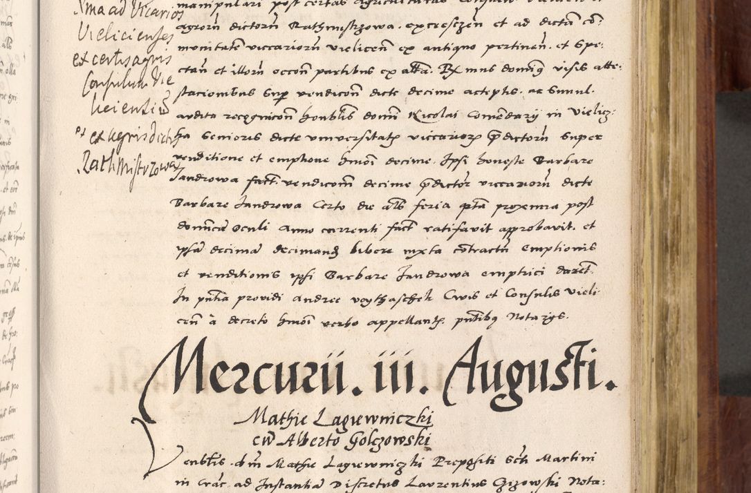 Zdjęcie nr 428 dla obiektu archiwalnego: Acta actorum coram R. D. Petro de Gamratis, nominati archiepiscopi Gnesnensis, episcopi Cracoviensis per annos 1541 et 1542 acticatorum, praesidente tunc curiase suae R. D. Bartholomaeo Gantkowski, canonico Cracoviensi, Posnaniensi cancellario, parochialis in Konopisca etc. rectore.