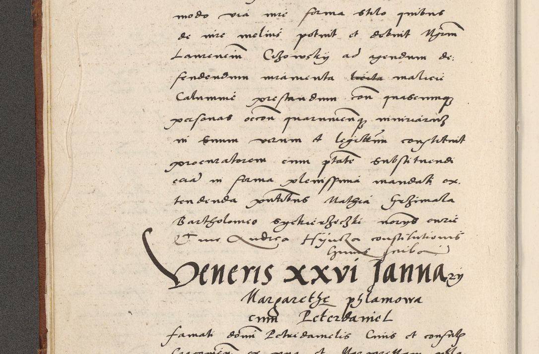 Zdjęcie nr 23 dla obiektu archiwalnego: Acta actorum coram R. D. Petro de Gamratis, archiepiscopo Gnesnensi et episcopo Cracoviensi, Legato nato ac Regni Poloniae primate ad annum 1543 - praesidente tunc Suae Rever. Paternitatis curiae cancellario R. D. Bartholomaeo Gantkowski, Posnaniensi et curiae nostrae cancellario.