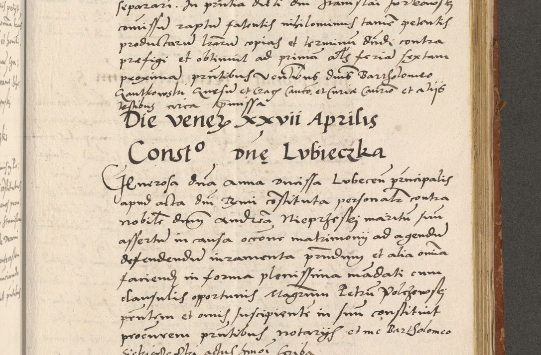 Zdjęcie nr 272 dla obiektu archiwalnego: Acta actorum coram R. D. Petro de Gamratis, archiepiscopo Gnesnensi et episcopo Cracoviensi, Legato nato ac Regni Poloniae primate ad annum 1543 - praesidente tunc Suae Rever. Paternitatis curiae cancellario R. D. Bartholomaeo Gantkowski, Posnaniensi et curiae nostrae cancellario.