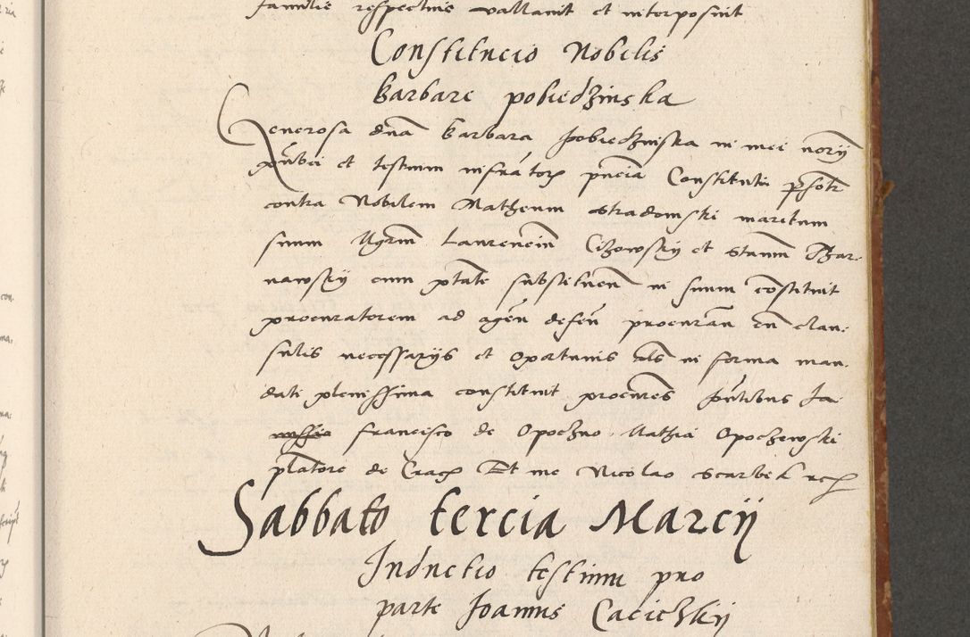 Zdjęcie nr 100 dla obiektu archiwalnego: Acta actorum coram R. D. Petro de Gamratis, archiepiscopo Gnesnensi et episcopo Cracoviensi, Legato nato ac Regni Poloniae primate ad annum 1543 - praesidente tunc Suae Rever. Paternitatis curiae cancellario R. D. Bartholomaeo Gantkowski, Posnaniensi et curiae nostrae cancellario.
