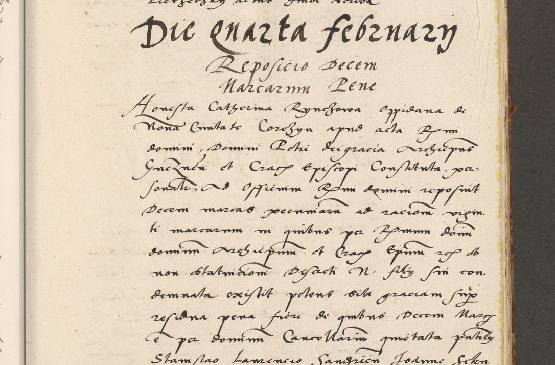 Zdjęcie nr 36 dla obiektu archiwalnego: Acta actorum coram R. D. Petro de Gamratis, archiepiscopo Gnesnensi et episcopo Cracoviensi, Legato nato ac Regni Poloniae primate ad annum 1543 - praesidente tunc Suae Rever. Paternitatis curiae cancellario R. D. Bartholomaeo Gantkowski, Posnaniensi et curiae nostrae cancellario.
