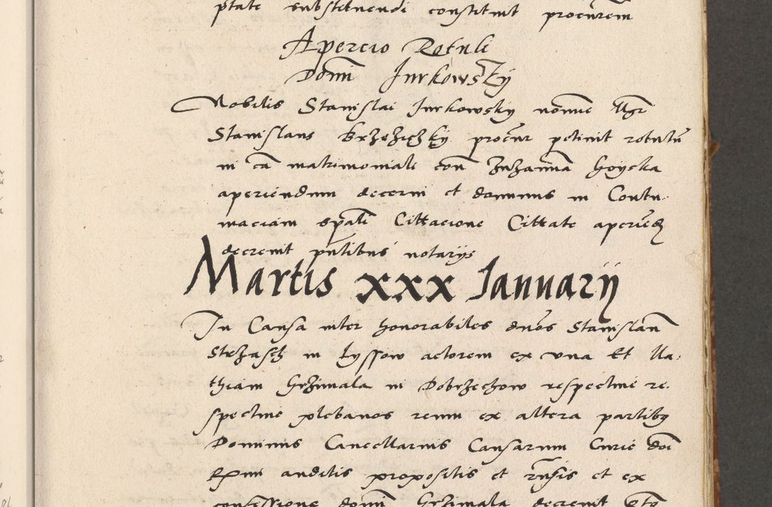 Zdjęcie nr 30 dla obiektu archiwalnego: Acta actorum coram R. D. Petro de Gamratis, archiepiscopo Gnesnensi et episcopo Cracoviensi, Legato nato ac Regni Poloniae primate ad annum 1543 - praesidente tunc Suae Rever. Paternitatis curiae cancellario R. D. Bartholomaeo Gantkowski, Posnaniensi et curiae nostrae cancellario.