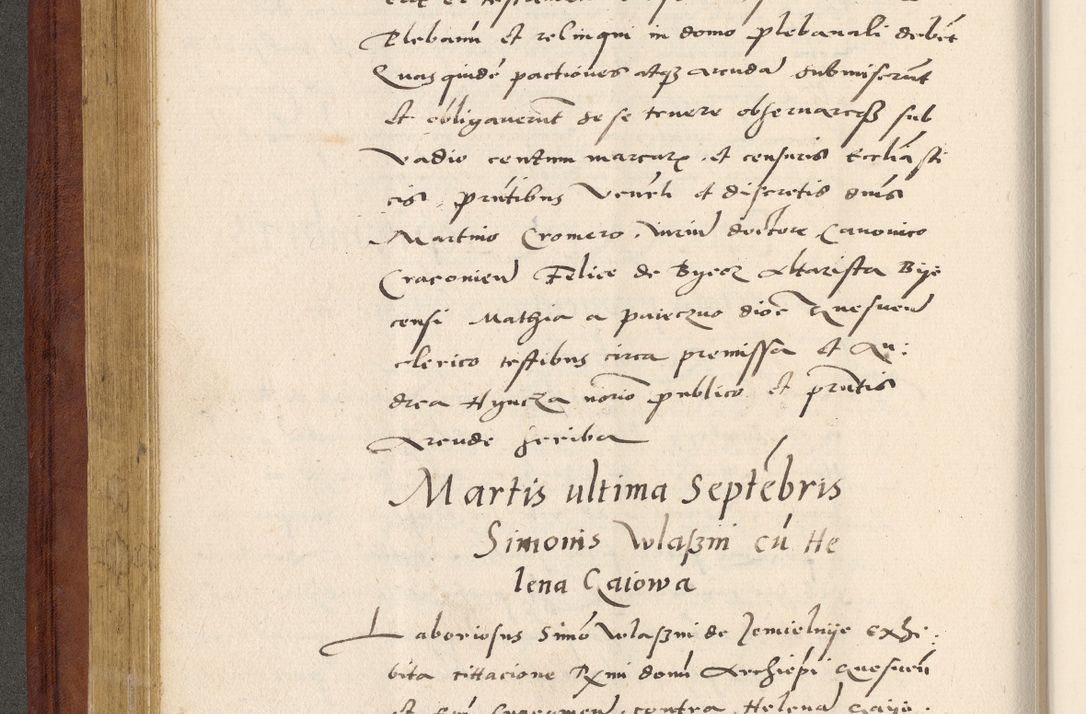 Zdjęcie nr 215 dla obiektu archiwalnego: Acta actorum coram R. D. Petro de Gamratis, archiepiscopo Gnesnensi et episcopo Cracoviensi, Legato nato et Regni Poloniar primate ad a. D. 1544 et 1545 acticatorum - praesidente tunc Suae Rev. Paternitatis curiae cancellario R. D. Bertholomaeo Gantkowski, archidiacono Cracoviensi, Gnesnensi et Posnaniensi canonico.