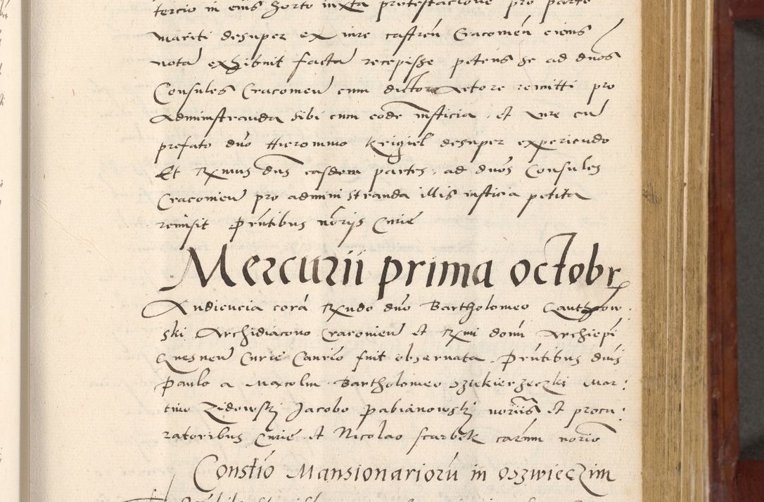Zdjęcie nr 216 dla obiektu archiwalnego: Acta actorum coram R. D. Petro de Gamratis, archiepiscopo Gnesnensi et episcopo Cracoviensi, Legato nato et Regni Poloniar primate ad a. D. 1544 et 1545 acticatorum - praesidente tunc Suae Rev. Paternitatis curiae cancellario R. D. Bertholomaeo Gantkowski, archidiacono Cracoviensi, Gnesnensi et Posnaniensi canonico.