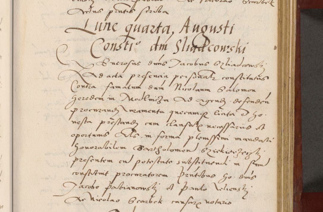 Zdjęcie nr 44 dla obiektu archiwalnego: Acta actorum coram R. D. Petro de Gamratis, archiepiscopo Gnesnensi et episcopo Cracoviensi, Legato nato et Regni Poloniar primate ad a. D. 1544 et 1545 acticatorum - praesidente tunc Suae Rev. Paternitatis curiae cancellario R. D. Bertholomaeo Gantkowski, archidiacono Cracoviensi, Gnesnensi et Posnaniensi canonico.