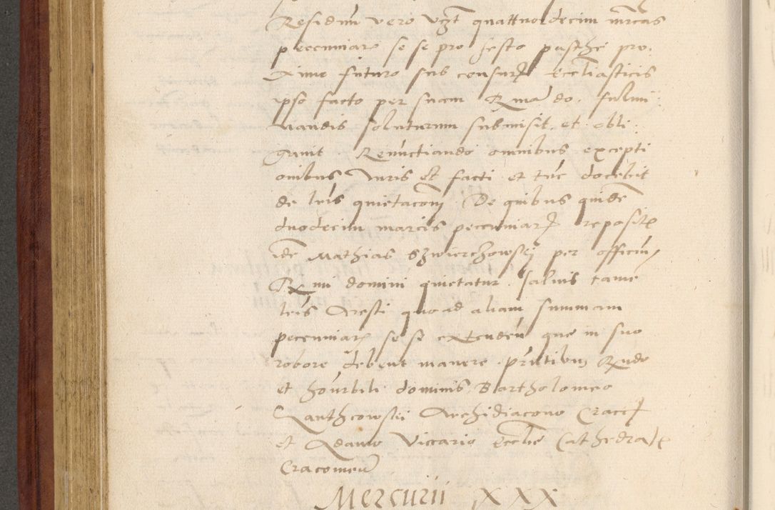 Zdjęcie nr 407 dla obiektu archiwalnego: Acta actorum coram R. D. Petro de Gamratis, archiepiscopo Gnesnensi et episcopo Cracoviensi, Legato nato et Regni Poloniar primate ad a. D. 1544 et 1545 acticatorum - praesidente tunc Suae Rev. Paternitatis curiae cancellario R. D. Bertholomaeo Gantkowski, archidiacono Cracoviensi, Gnesnensi et Posnaniensi canonico.