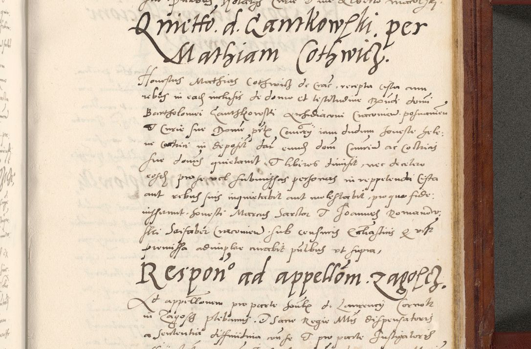 Zdjęcie nr 912 dla obiektu archiwalnego: Acta actorum coram R. D. Petro de Gamratis, archiepiscopo Gnesnensi et episcopo Cracoviensi, Legato nato et Regni Poloniar primate ad a. D. 1544 et 1545 acticatorum - praesidente tunc Suae Rev. Paternitatis curiae cancellario R. D. Bertholomaeo Gantkowski, archidiacono Cracoviensi, Gnesnensi et Posnaniensi canonico.