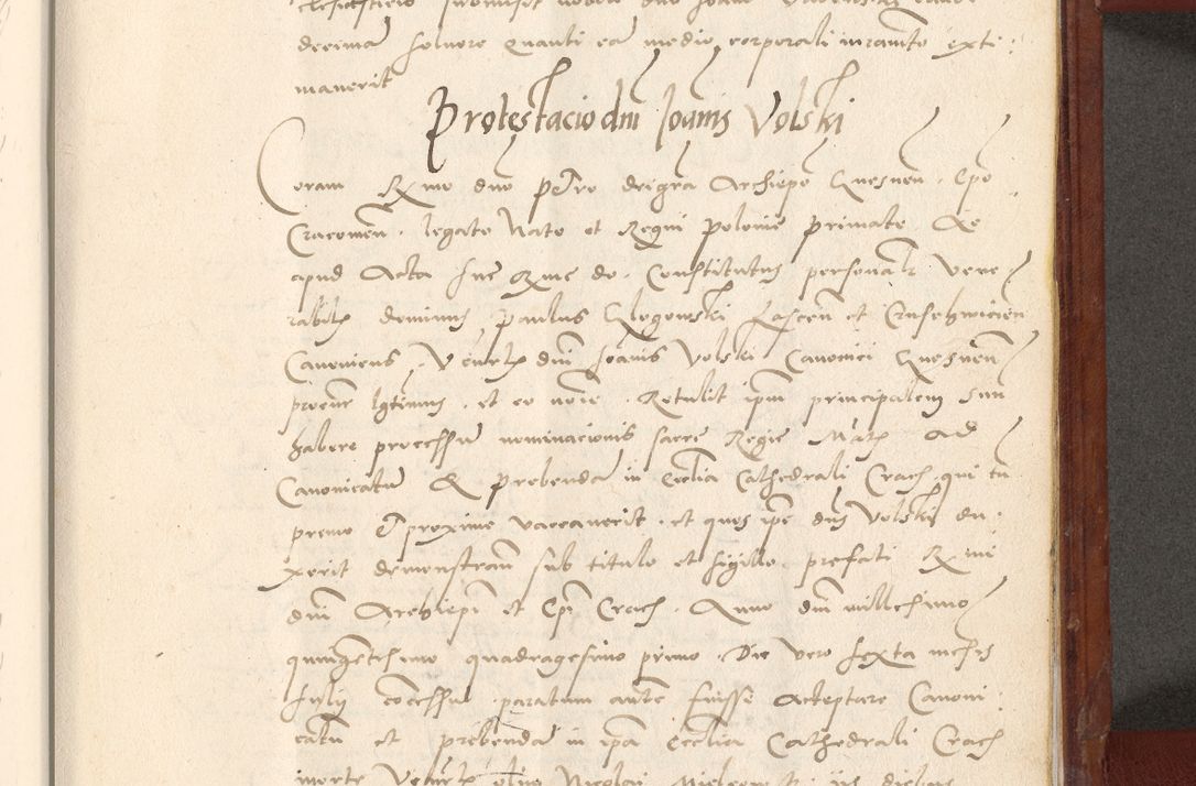 Zdjęcie nr 646 dla obiektu archiwalnego: Acta actorum coram R. D. Petro de Gamratis, archiepiscopo Gnesnensi et episcopo Cracoviensi, Legato nato et Regni Poloniar primate ad a. D. 1544 et 1545 acticatorum - praesidente tunc Suae Rev. Paternitatis curiae cancellario R. D. Bertholomaeo Gantkowski, archidiacono Cracoviensi, Gnesnensi et Posnaniensi canonico.