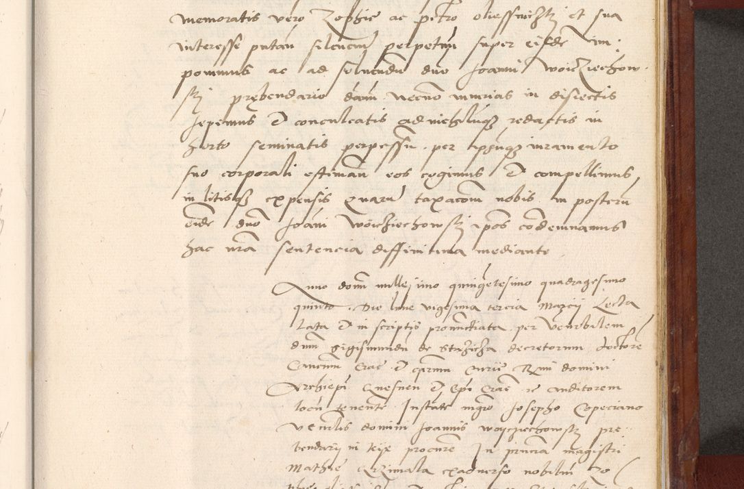 Zdjęcie nr 620 dla obiektu archiwalnego: Acta actorum coram R. D. Petro de Gamratis, archiepiscopo Gnesnensi et episcopo Cracoviensi, Legato nato et Regni Poloniar primate ad a. D. 1544 et 1545 acticatorum - praesidente tunc Suae Rev. Paternitatis curiae cancellario R. D. Bertholomaeo Gantkowski, archidiacono Cracoviensi, Gnesnensi et Posnaniensi canonico.