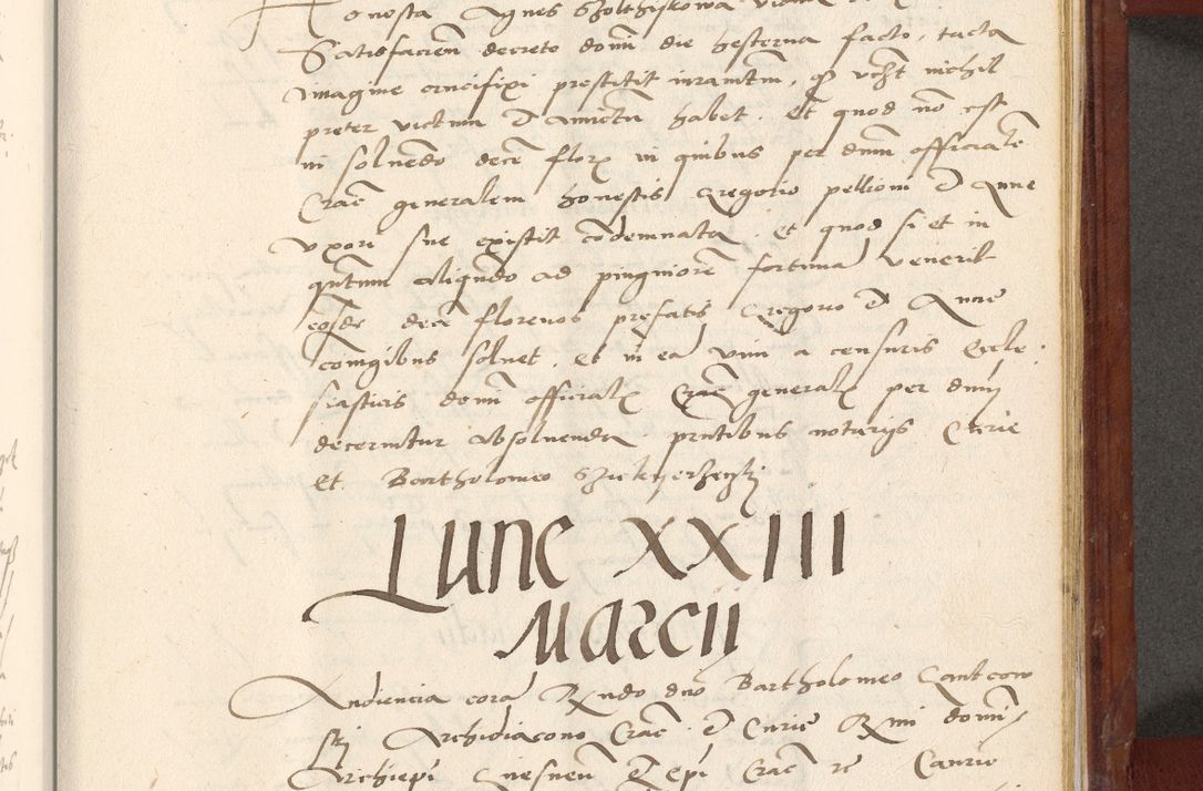 Zdjęcie nr 612 dla obiektu archiwalnego: Acta actorum coram R. D. Petro de Gamratis, archiepiscopo Gnesnensi et episcopo Cracoviensi, Legato nato et Regni Poloniar primate ad a. D. 1544 et 1545 acticatorum - praesidente tunc Suae Rev. Paternitatis curiae cancellario R. D. Bertholomaeo Gantkowski, archidiacono Cracoviensi, Gnesnensi et Posnaniensi canonico.