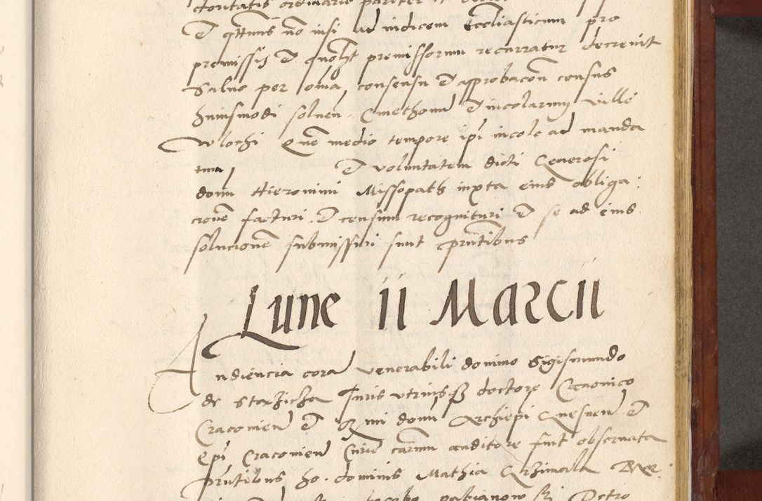 Zdjęcie nr 548 dla obiektu archiwalnego: Acta actorum coram R. D. Petro de Gamratis, archiepiscopo Gnesnensi et episcopo Cracoviensi, Legato nato et Regni Poloniar primate ad a. D. 1544 et 1545 acticatorum - praesidente tunc Suae Rev. Paternitatis curiae cancellario R. D. Bertholomaeo Gantkowski, archidiacono Cracoviensi, Gnesnensi et Posnaniensi canonico.