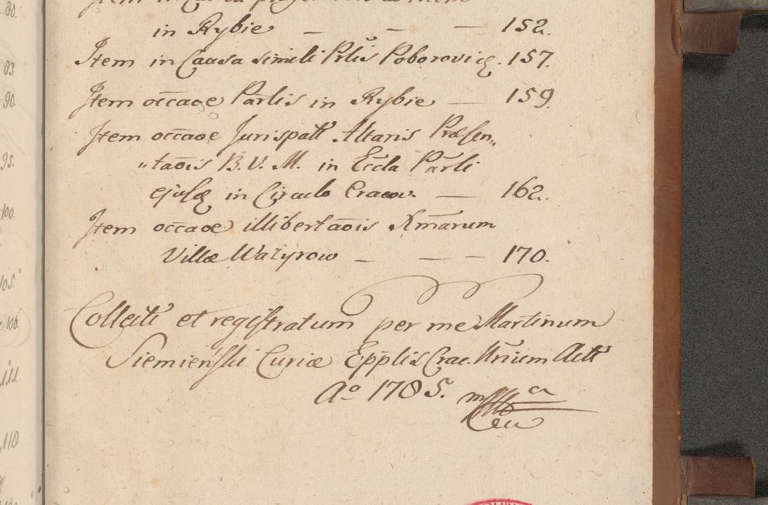 Zdjęcie nr 358 dla obiektu archiwalnego: Acta attestationum seu depositionum testium coram R. D. Petro de Gamratis, episcopo Cracoviensi, V. D. Bartholomaeo Gantkowski, Posnaniensi et Suae Paternitatis Rev. cancellario ac Sigismundo de Stazicza, decretorum doctore, auditore causarum curiae episcopalis praesidentibus ad a. D. 1540 et 1541, per me Bartholomaeum Ravensem, utraquw auctoriate notarium publicum et coram Sua Paternitatr Rev. causarum scriba feliciter inchoatum.