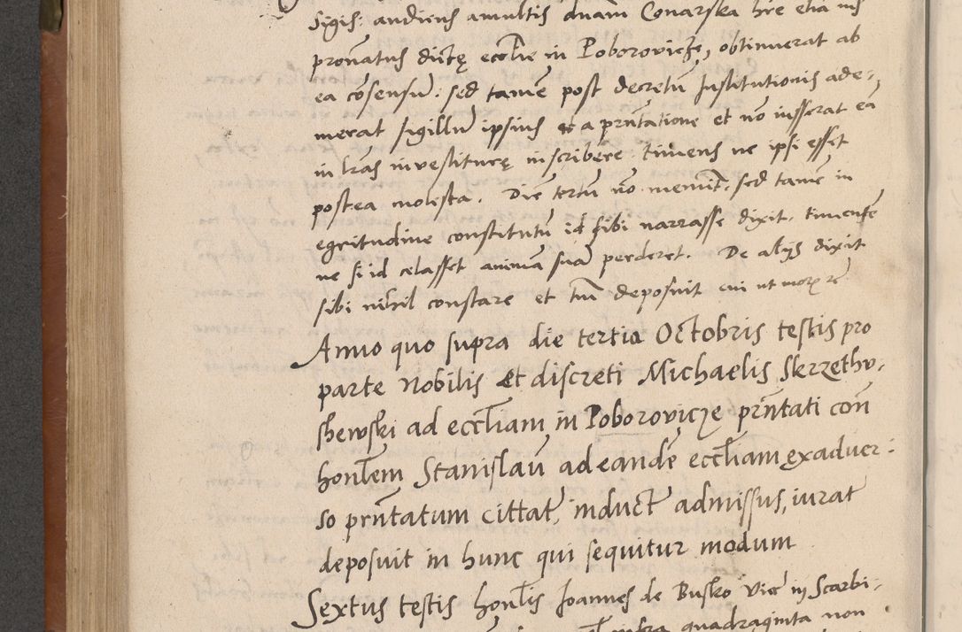 Zdjęcie nr 323 dla obiektu archiwalnego: Acta attestationum seu depositionum testium coram R. D. Petro de Gamratis, episcopo Cracoviensi, V. D. Bartholomaeo Gantkowski, Posnaniensi et Suae Paternitatis Rev. cancellario ac Sigismundo de Stazicza, decretorum doctore, auditore causarum curiae episcopalis praesidentibus ad a. D. 1540 et 1541, per me Bartholomaeum Ravensem, utraquw auctoriate notarium publicum et coram Sua Paternitatr Rev. causarum scriba feliciter inchoatum.