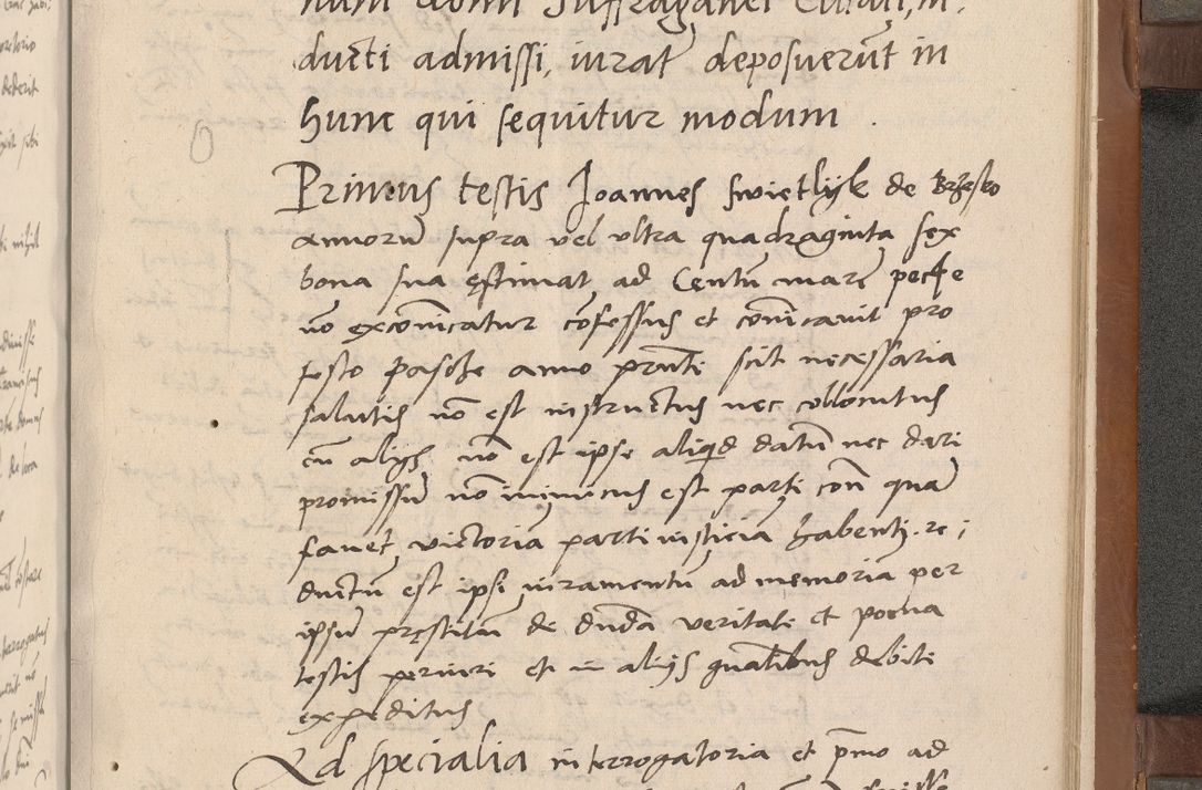 Zdjęcie nr 302 dla obiektu archiwalnego: Acta attestationum seu depositionum testium coram R. D. Petro de Gamratis, episcopo Cracoviensi, V. D. Bartholomaeo Gantkowski, Posnaniensi et Suae Paternitatis Rev. cancellario ac Sigismundo de Stazicza, decretorum doctore, auditore causarum curiae episcopalis praesidentibus ad a. D. 1540 et 1541, per me Bartholomaeum Ravensem, utraquw auctoriate notarium publicum et coram Sua Paternitatr Rev. causarum scriba feliciter inchoatum.