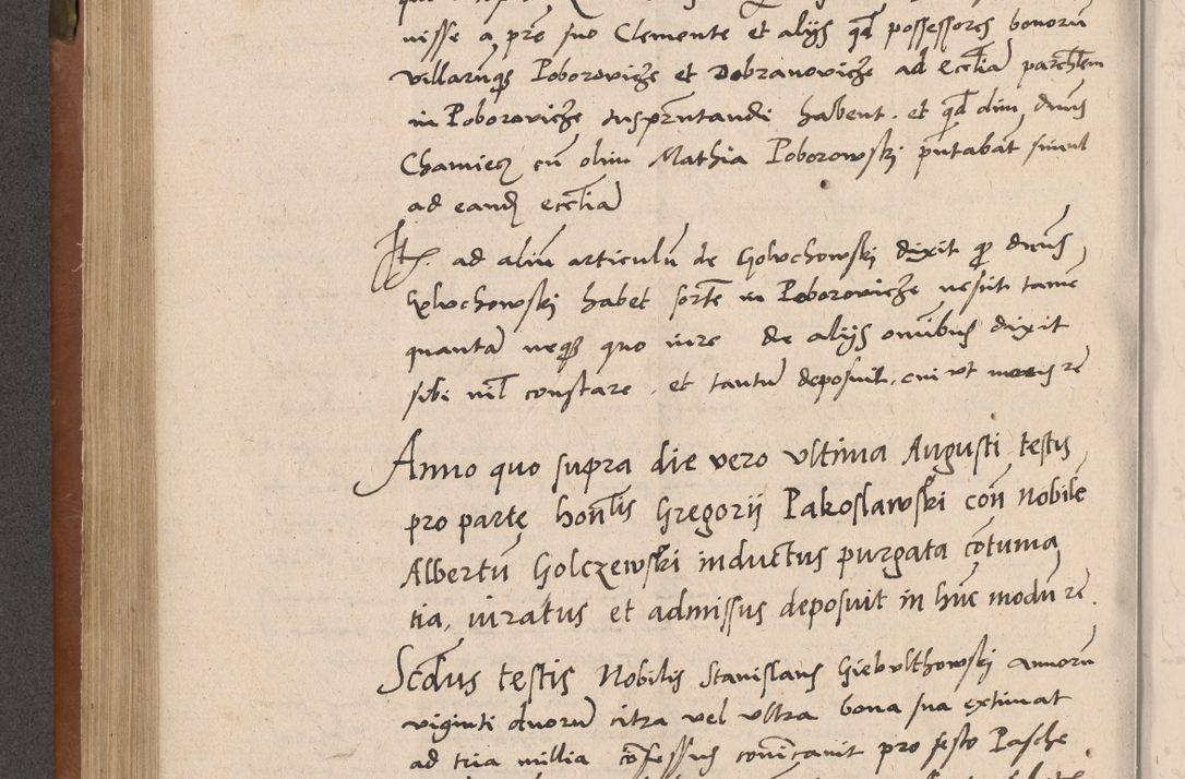 Zdjęcie nr 295 dla obiektu archiwalnego: Acta attestationum seu depositionum testium coram R. D. Petro de Gamratis, episcopo Cracoviensi, V. D. Bartholomaeo Gantkowski, Posnaniensi et Suae Paternitatis Rev. cancellario ac Sigismundo de Stazicza, decretorum doctore, auditore causarum curiae episcopalis praesidentibus ad a. D. 1540 et 1541, per me Bartholomaeum Ravensem, utraquw auctoriate notarium publicum et coram Sua Paternitatr Rev. causarum scriba feliciter inchoatum.