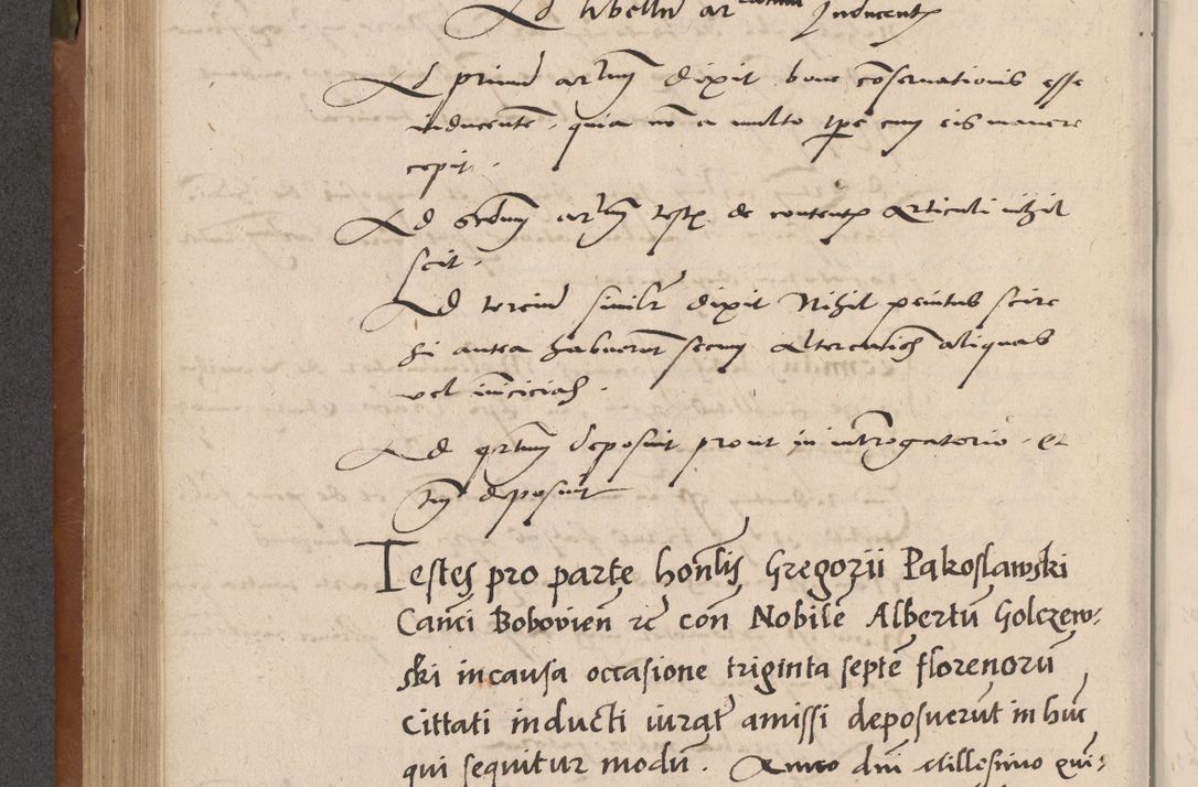 Zdjęcie nr 289 dla obiektu archiwalnego: Acta attestationum seu depositionum testium coram R. D. Petro de Gamratis, episcopo Cracoviensi, V. D. Bartholomaeo Gantkowski, Posnaniensi et Suae Paternitatis Rev. cancellario ac Sigismundo de Stazicza, decretorum doctore, auditore causarum curiae episcopalis praesidentibus ad a. D. 1540 et 1541, per me Bartholomaeum Ravensem, utraquw auctoriate notarium publicum et coram Sua Paternitatr Rev. causarum scriba feliciter inchoatum.