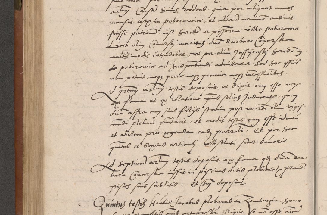 Zdjęcie nr 285 dla obiektu archiwalnego: Acta attestationum seu depositionum testium coram R. D. Petro de Gamratis, episcopo Cracoviensi, V. D. Bartholomaeo Gantkowski, Posnaniensi et Suae Paternitatis Rev. cancellario ac Sigismundo de Stazicza, decretorum doctore, auditore causarum curiae episcopalis praesidentibus ad a. D. 1540 et 1541, per me Bartholomaeum Ravensem, utraquw auctoriate notarium publicum et coram Sua Paternitatr Rev. causarum scriba feliciter inchoatum.