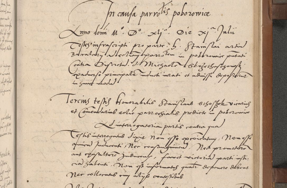 Zdjęcie nr 280 dla obiektu archiwalnego: Acta attestationum seu depositionum testium coram R. D. Petro de Gamratis, episcopo Cracoviensi, V. D. Bartholomaeo Gantkowski, Posnaniensi et Suae Paternitatis Rev. cancellario ac Sigismundo de Stazicza, decretorum doctore, auditore causarum curiae episcopalis praesidentibus ad a. D. 1540 et 1541, per me Bartholomaeum Ravensem, utraquw auctoriate notarium publicum et coram Sua Paternitatr Rev. causarum scriba feliciter inchoatum.
