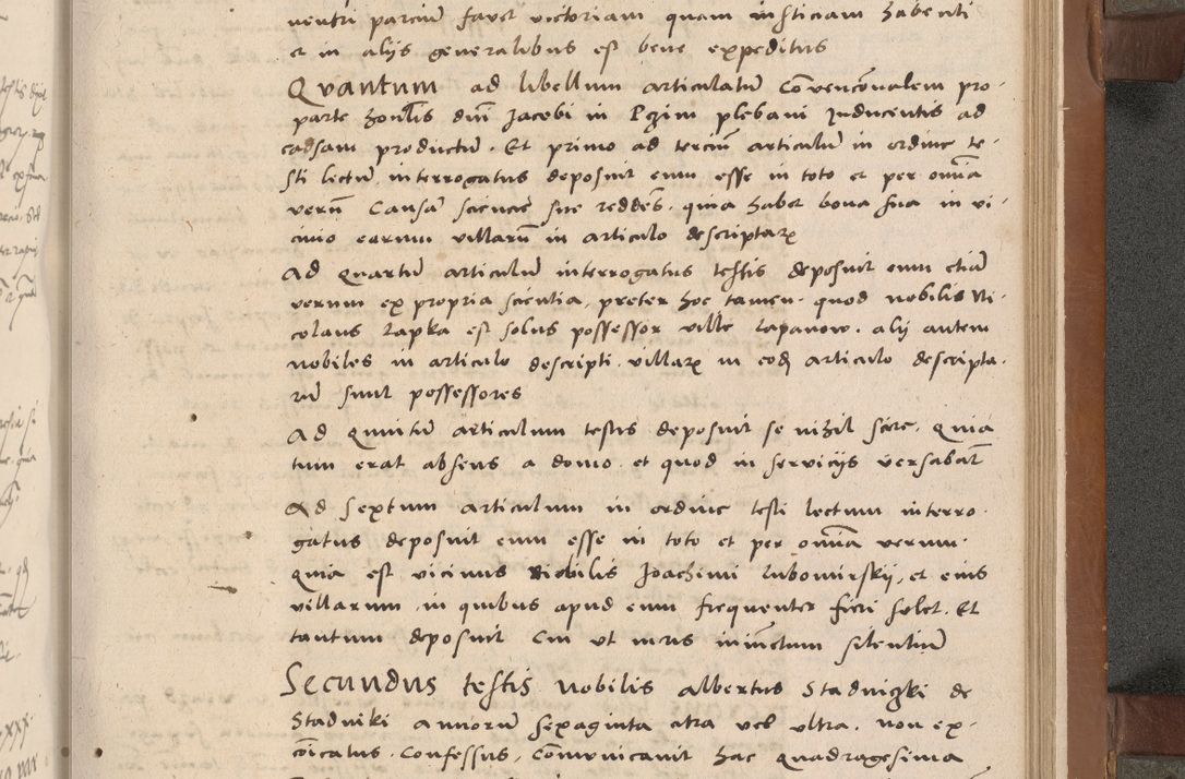 Zdjęcie nr 240 dla obiektu archiwalnego: Acta attestationum seu depositionum testium coram R. D. Petro de Gamratis, episcopo Cracoviensi, V. D. Bartholomaeo Gantkowski, Posnaniensi et Suae Paternitatis Rev. cancellario ac Sigismundo de Stazicza, decretorum doctore, auditore causarum curiae episcopalis praesidentibus ad a. D. 1540 et 1541, per me Bartholomaeum Ravensem, utraquw auctoriate notarium publicum et coram Sua Paternitatr Rev. causarum scriba feliciter inchoatum.