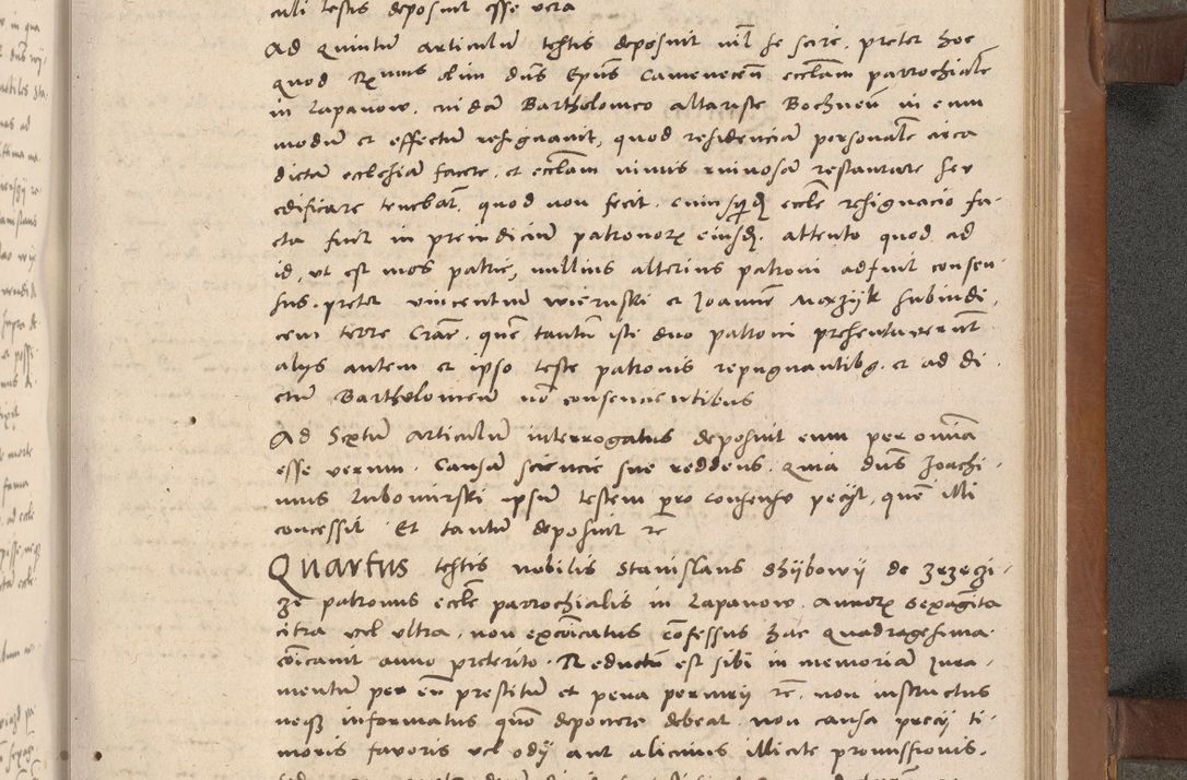 Zdjęcie nr 242 dla obiektu archiwalnego: Acta attestationum seu depositionum testium coram R. D. Petro de Gamratis, episcopo Cracoviensi, V. D. Bartholomaeo Gantkowski, Posnaniensi et Suae Paternitatis Rev. cancellario ac Sigismundo de Stazicza, decretorum doctore, auditore causarum curiae episcopalis praesidentibus ad a. D. 1540 et 1541, per me Bartholomaeum Ravensem, utraquw auctoriate notarium publicum et coram Sua Paternitatr Rev. causarum scriba feliciter inchoatum.