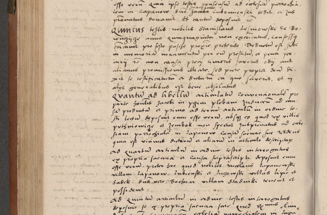 Zdjęcie nr 243 dla obiektu archiwalnego: Acta attestationum seu depositionum testium coram R. D. Petro de Gamratis, episcopo Cracoviensi, V. D. Bartholomaeo Gantkowski, Posnaniensi et Suae Paternitatis Rev. cancellario ac Sigismundo de Stazicza, decretorum doctore, auditore causarum curiae episcopalis praesidentibus ad a. D. 1540 et 1541, per me Bartholomaeum Ravensem, utraquw auctoriate notarium publicum et coram Sua Paternitatr Rev. causarum scriba feliciter inchoatum.