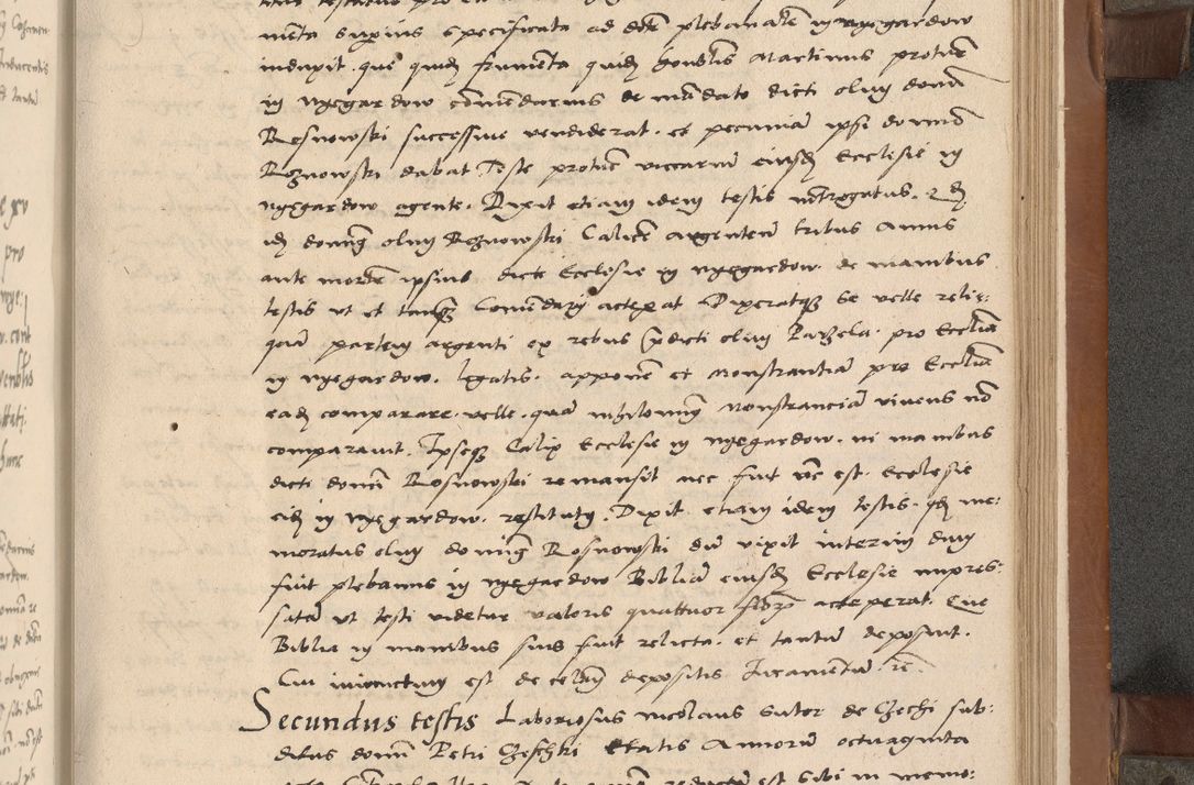 Zdjęcie nr 156 dla obiektu archiwalnego: Acta attestationum seu depositionum testium coram R. D. Petro de Gamratis, episcopo Cracoviensi, V. D. Bartholomaeo Gantkowski, Posnaniensi et Suae Paternitatis Rev. cancellario ac Sigismundo de Stazicza, decretorum doctore, auditore causarum curiae episcopalis praesidentibus ad a. D. 1540 et 1541, per me Bartholomaeum Ravensem, utraquw auctoriate notarium publicum et coram Sua Paternitatr Rev. causarum scriba feliciter inchoatum.