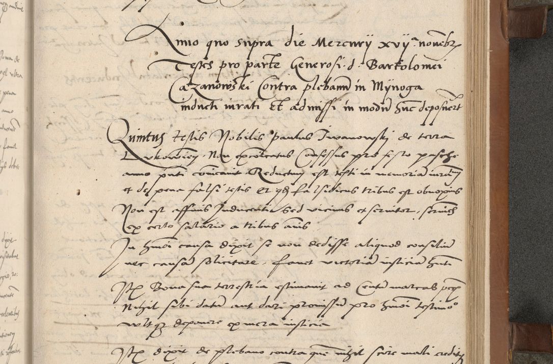 Zdjęcie nr 126 dla obiektu archiwalnego: Acta attestationum seu depositionum testium coram R. D. Petro de Gamratis, episcopo Cracoviensi, V. D. Bartholomaeo Gantkowski, Posnaniensi et Suae Paternitatis Rev. cancellario ac Sigismundo de Stazicza, decretorum doctore, auditore causarum curiae episcopalis praesidentibus ad a. D. 1540 et 1541, per me Bartholomaeum Ravensem, utraquw auctoriate notarium publicum et coram Sua Paternitatr Rev. causarum scriba feliciter inchoatum.