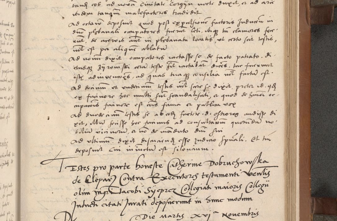 Zdjęcie nr 124 dla obiektu archiwalnego: Acta attestationum seu depositionum testium coram R. D. Petro de Gamratis, episcopo Cracoviensi, V. D. Bartholomaeo Gantkowski, Posnaniensi et Suae Paternitatis Rev. cancellario ac Sigismundo de Stazicza, decretorum doctore, auditore causarum curiae episcopalis praesidentibus ad a. D. 1540 et 1541, per me Bartholomaeum Ravensem, utraquw auctoriate notarium publicum et coram Sua Paternitatr Rev. causarum scriba feliciter inchoatum.