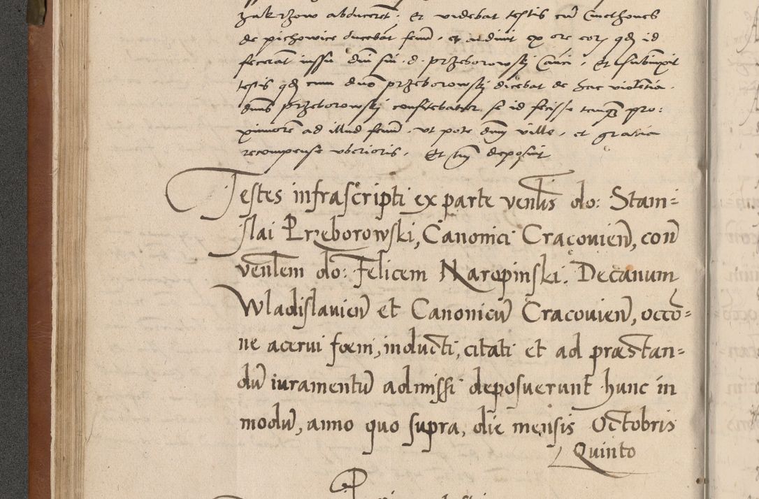 Zdjęcie nr 67 dla obiektu archiwalnego: Acta attestationum seu depositionum testium coram R. D. Petro de Gamratis, episcopo Cracoviensi, V. D. Bartholomaeo Gantkowski, Posnaniensi et Suae Paternitatis Rev. cancellario ac Sigismundo de Stazicza, decretorum doctore, auditore causarum curiae episcopalis praesidentibus ad a. D. 1540 et 1541, per me Bartholomaeum Ravensem, utraquw auctoriate notarium publicum et coram Sua Paternitatr Rev. causarum scriba feliciter inchoatum.