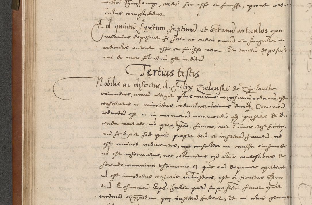 Zdjęcie nr 63 dla obiektu archiwalnego: Acta attestationum seu depositionum testium coram R. D. Petro de Gamratis, episcopo Cracoviensi, V. D. Bartholomaeo Gantkowski, Posnaniensi et Suae Paternitatis Rev. cancellario ac Sigismundo de Stazicza, decretorum doctore, auditore causarum curiae episcopalis praesidentibus ad a. D. 1540 et 1541, per me Bartholomaeum Ravensem, utraquw auctoriate notarium publicum et coram Sua Paternitatr Rev. causarum scriba feliciter inchoatum.