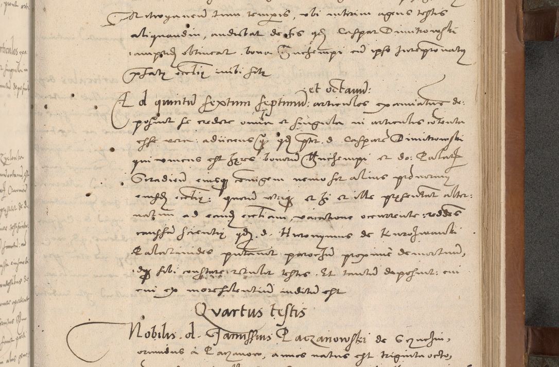 Zdjęcie nr 64 dla obiektu archiwalnego: Acta attestationum seu depositionum testium coram R. D. Petro de Gamratis, episcopo Cracoviensi, V. D. Bartholomaeo Gantkowski, Posnaniensi et Suae Paternitatis Rev. cancellario ac Sigismundo de Stazicza, decretorum doctore, auditore causarum curiae episcopalis praesidentibus ad a. D. 1540 et 1541, per me Bartholomaeum Ravensem, utraquw auctoriate notarium publicum et coram Sua Paternitatr Rev. causarum scriba feliciter inchoatum.