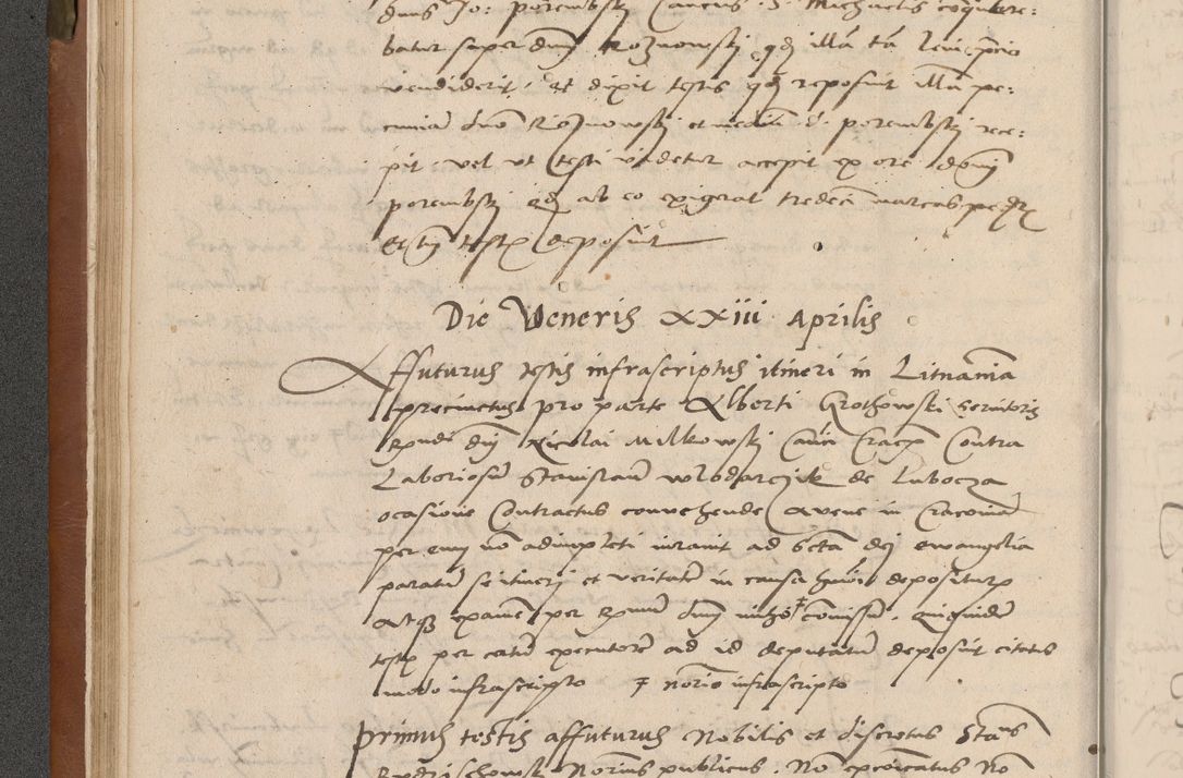 Zdjęcie nr 57 dla obiektu archiwalnego: Acta attestationum seu depositionum testium coram R. D. Petro de Gamratis, episcopo Cracoviensi, V. D. Bartholomaeo Gantkowski, Posnaniensi et Suae Paternitatis Rev. cancellario ac Sigismundo de Stazicza, decretorum doctore, auditore causarum curiae episcopalis praesidentibus ad a. D. 1540 et 1541, per me Bartholomaeum Ravensem, utraquw auctoriate notarium publicum et coram Sua Paternitatr Rev. causarum scriba feliciter inchoatum.