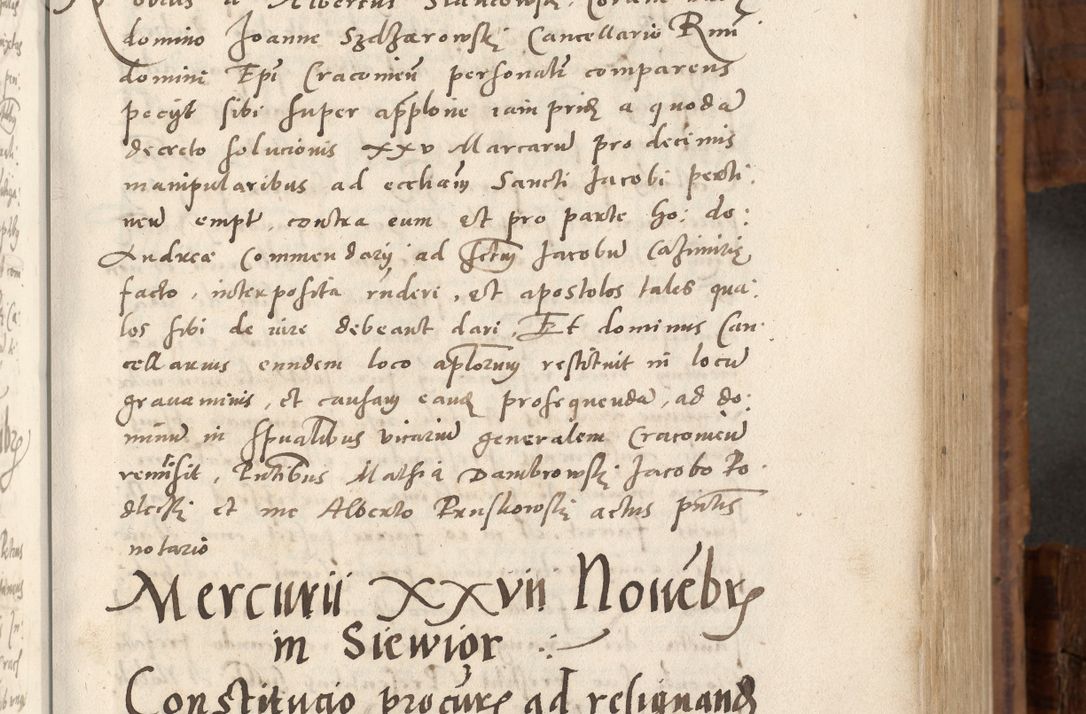 Zdjęcie nr 174 dla obiektu archiwalnego: Volumen unicum actorum episcopalium R. D. Andreae Zebrzydowski, episcopi Cracoviensis ducis Severiae ab a. D. 1551 usque ad annum 1560 mensem majum inclusive, quorum index ad finem praesentis voluminis adnotatus.