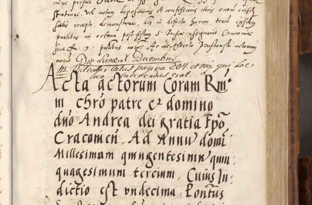 Zdjęcie nr 338 dla obiektu archiwalnego: Volumen unicum actorum episcopalium R. D. Andreae Zebrzydowski, episcopi Cracoviensis ducis Severiae ab a. D. 1551 usque ad annum 1560 mensem majum inclusive, quorum index ad finem praesentis voluminis adnotatus.
