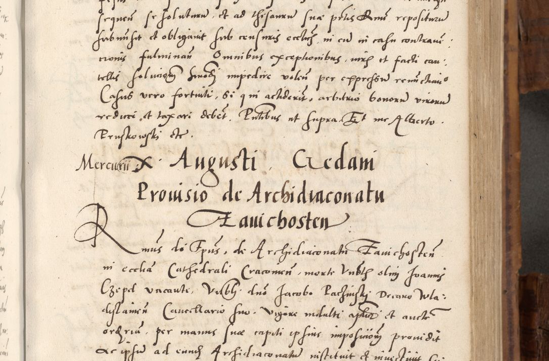 Zdjęcie nr 284 dla obiektu archiwalnego: Volumen unicum actorum episcopalium R. D. Andreae Zebrzydowski, episcopi Cracoviensis ducis Severiae ab a. D. 1551 usque ad annum 1560 mensem majum inclusive, quorum index ad finem praesentis voluminis adnotatus.