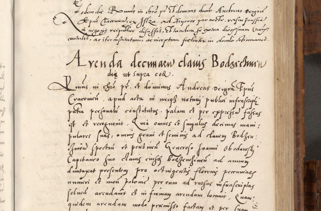 Zdjęcie nr 282 dla obiektu archiwalnego: Volumen unicum actorum episcopalium R. D. Andreae Zebrzydowski, episcopi Cracoviensis ducis Severiae ab a. D. 1551 usque ad annum 1560 mensem majum inclusive, quorum index ad finem praesentis voluminis adnotatus.