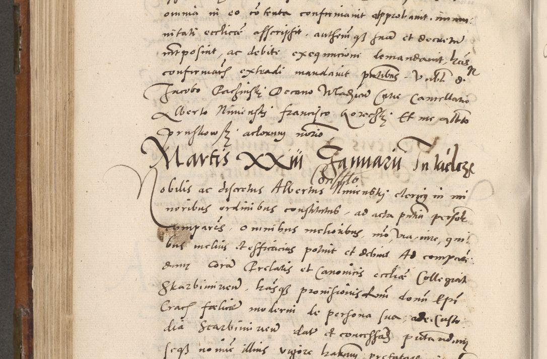 Zdjęcie nr 593 dla obiektu archiwalnego: Volumen unicum actorum episcopalium R. D. Andreae Zebrzydowski, episcopi Cracoviensis ducis Severiae ab a. D. 1551 usque ad annum 1560 mensem majum inclusive, quorum index ad finem praesentis voluminis adnotatus.