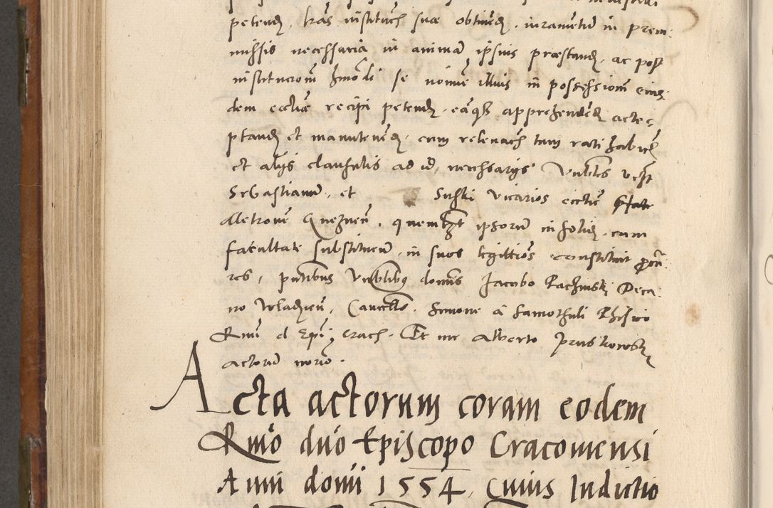 Zdjęcie nr 591 dla obiektu archiwalnego: Volumen unicum actorum episcopalium R. D. Andreae Zebrzydowski, episcopi Cracoviensis ducis Severiae ab a. D. 1551 usque ad annum 1560 mensem majum inclusive, quorum index ad finem praesentis voluminis adnotatus.