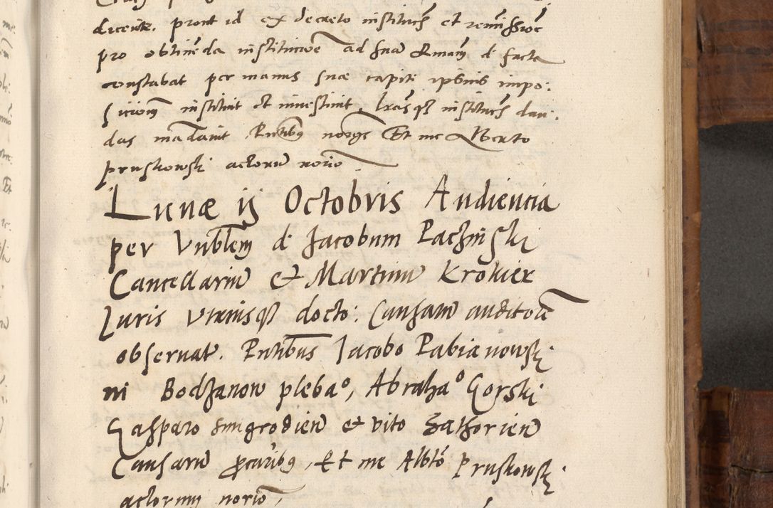 Zdjęcie nr 572 dla obiektu archiwalnego: Volumen unicum actorum episcopalium R. D. Andreae Zebrzydowski, episcopi Cracoviensis ducis Severiae ab a. D. 1551 usque ad annum 1560 mensem majum inclusive, quorum index ad finem praesentis voluminis adnotatus.