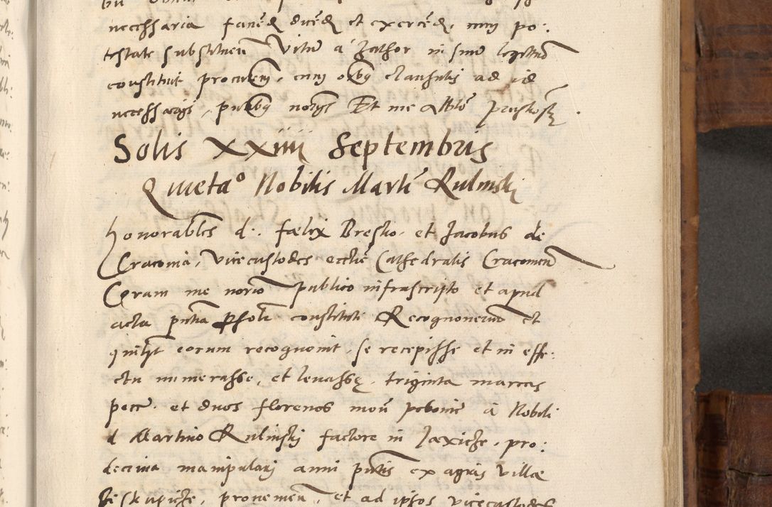 Zdjęcie nr 564 dla obiektu archiwalnego: Volumen unicum actorum episcopalium R. D. Andreae Zebrzydowski, episcopi Cracoviensis ducis Severiae ab a. D. 1551 usque ad annum 1560 mensem majum inclusive, quorum index ad finem praesentis voluminis adnotatus.