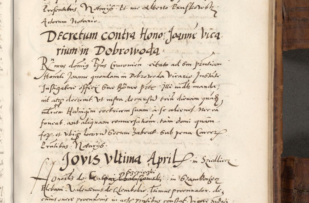 Zdjęcie nr 792 dla obiektu archiwalnego: Volumen unicum actorum episcopalium R. D. Andreae Zebrzydowski, episcopi Cracoviensis ducis Severiae ab a. D. 1551 usque ad annum 1560 mensem majum inclusive, quorum index ad finem praesentis voluminis adnotatus.