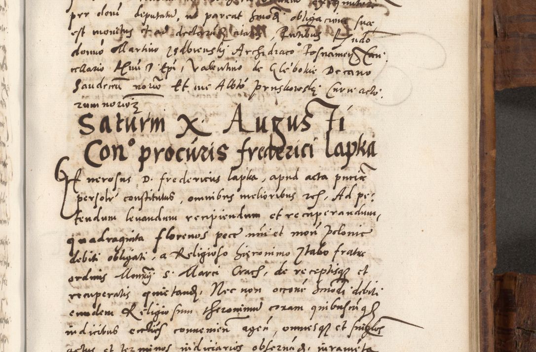 Zdjęcie nr 738 dla obiektu archiwalnego: Volumen unicum actorum episcopalium R. D. Andreae Zebrzydowski, episcopi Cracoviensis ducis Severiae ab a. D. 1551 usque ad annum 1560 mensem majum inclusive, quorum index ad finem praesentis voluminis adnotatus.