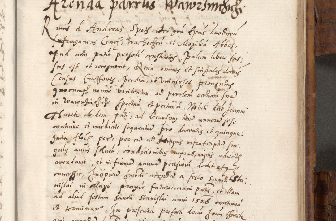 Zdjęcie nr 710 dla obiektu archiwalnego: Volumen unicum actorum episcopalium R. D. Andreae Zebrzydowski, episcopi Cracoviensis ducis Severiae ab a. D. 1551 usque ad annum 1560 mensem majum inclusive, quorum index ad finem praesentis voluminis adnotatus.