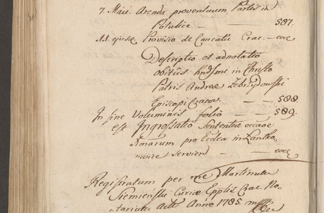 Zdjęcie nr 1181 dla obiektu archiwalnego: Volumen unicum actorum episcopalium R. D. Andreae Zebrzydowski, episcopi Cracoviensis ducis Severiae ab a. D. 1551 usque ad annum 1560 mensem majum inclusive, quorum index ad finem praesentis voluminis adnotatus.