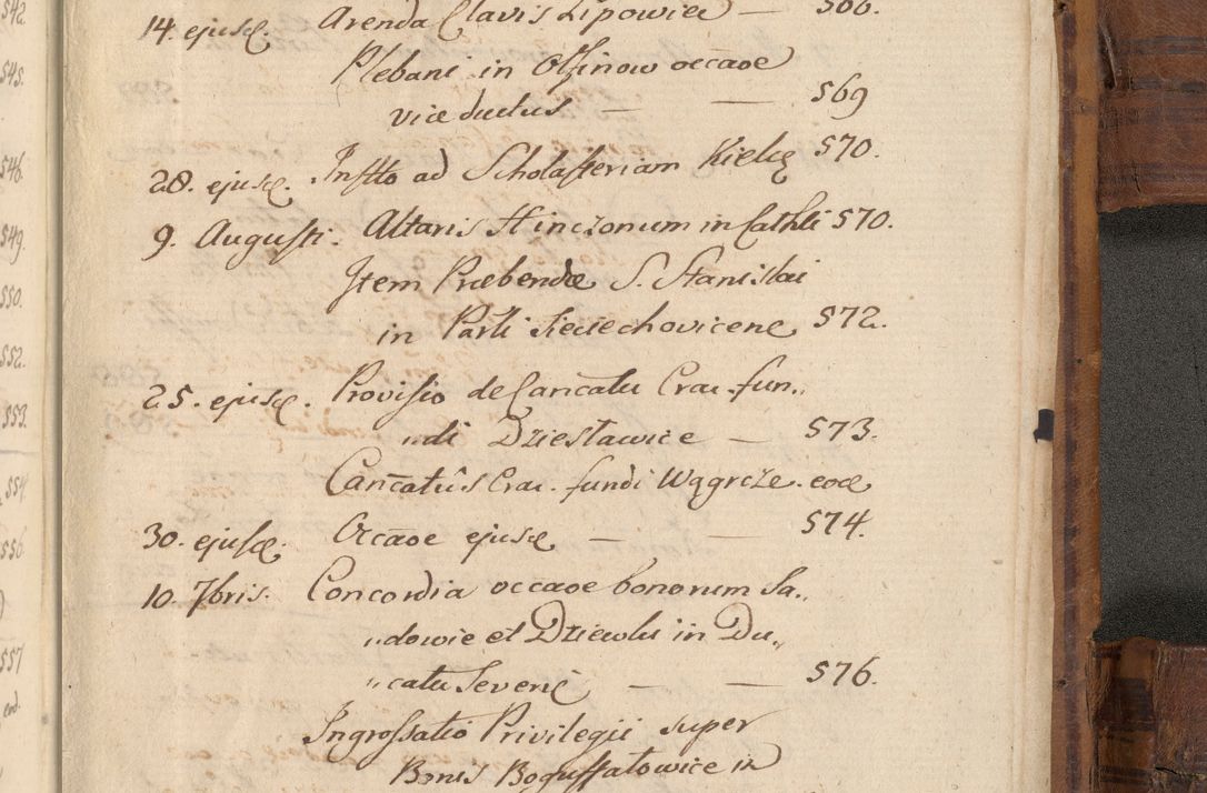 Zdjęcie nr 1180 dla obiektu archiwalnego: Volumen unicum actorum episcopalium R. D. Andreae Zebrzydowski, episcopi Cracoviensis ducis Severiae ab a. D. 1551 usque ad annum 1560 mensem majum inclusive, quorum index ad finem praesentis voluminis adnotatus.
