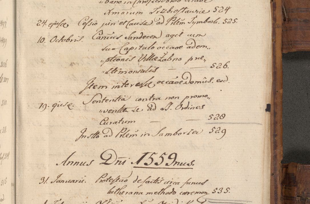 Zdjęcie nr 1178 dla obiektu archiwalnego: Volumen unicum actorum episcopalium R. D. Andreae Zebrzydowski, episcopi Cracoviensis ducis Severiae ab a. D. 1551 usque ad annum 1560 mensem majum inclusive, quorum index ad finem praesentis voluminis adnotatus.