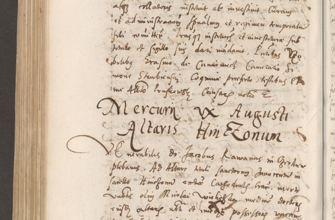 Zdjęcie nr 1107 dla obiektu archiwalnego: Volumen unicum actorum episcopalium R. D. Andreae Zebrzydowski, episcopi Cracoviensis ducis Severiae ab a. D. 1551 usque ad annum 1560 mensem majum inclusive, quorum index ad finem praesentis voluminis adnotatus.